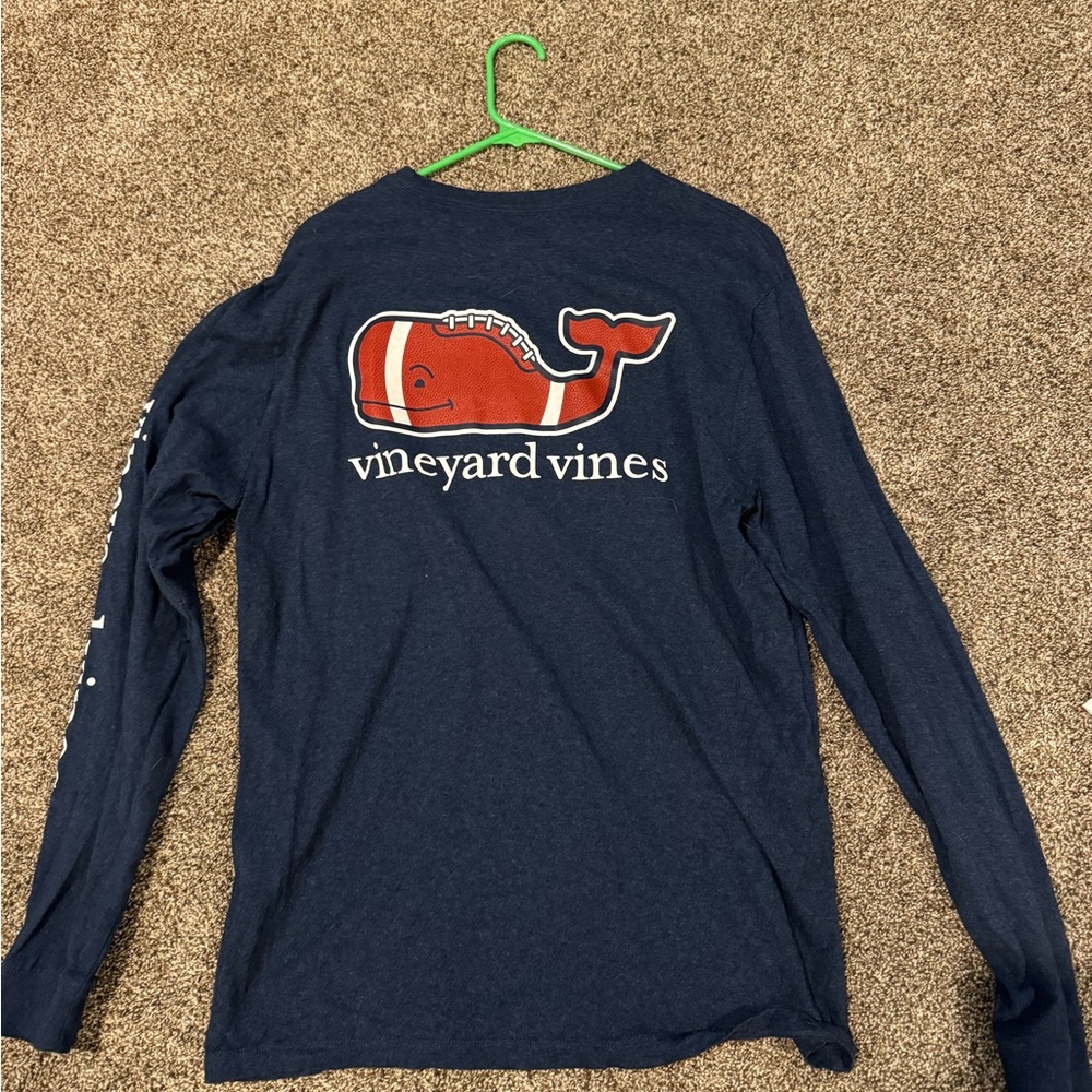 Vineyard Vines Navy Long Sleeve with Football Whale NEVER WORN